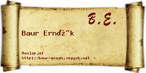Baur Ernák névjegykártya